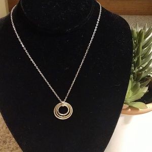 Silpada Sterling Silver & Brass 3-Ring Necklace
